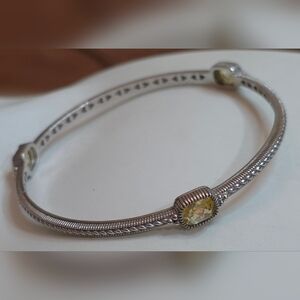 JUDITH RIPKA Designer Lemon citrine, sterling silver 925 bangle bracelet
